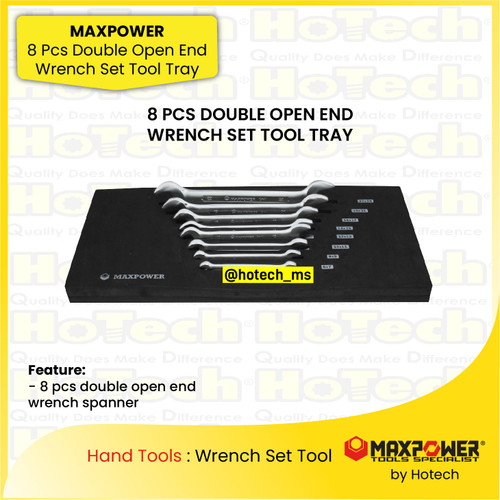 [EZM.5600158] MAXPOWER | 8 Pcs Kunci Pas Tool Set | Double Open End Wrench Set