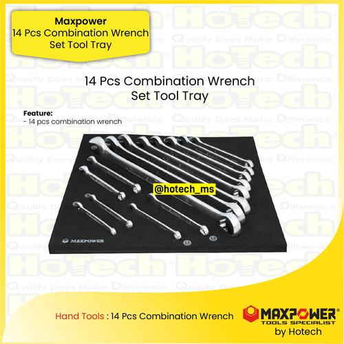 [EZM.5600160] MAXPOWER | 14 Pcs Kunci Ring Pas Tool Set | Combination Wrench Set