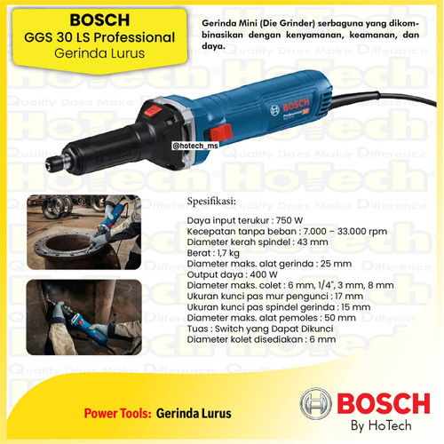 [EZM.5600175] Bosch Straight Grinder GGS 30 LS | Gerinda Lurus Bosch GGS 30 LS