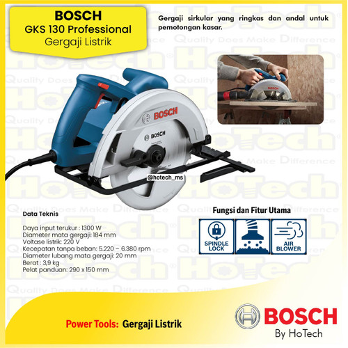 [EZM.5600176] Bosch GKS 130 Mesin Gergaji Circular Saw | Mesin Gergaji Sirkel 7 inch