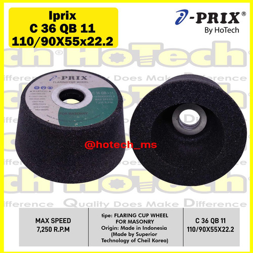 [EZM.5600215] I-Prix | Flaring Cup Wheel 4.5" C36 | Gerinda Mangkok Beton 4.5", C36