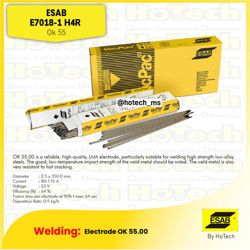 [EZM.5600217] ESAB | Size 4.0 x 400mm VP | Welding Electrode OK 55.00 AWS E7018-1