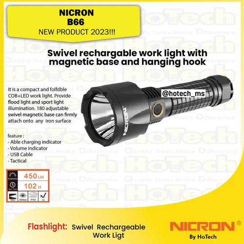 [EZM.5600226] NICRON B66 Flashlight Super High Brightness | Senter 4300 Lumens