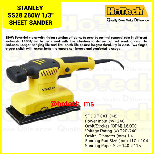 [EZM.5600228] STANLEY | SS28 SHEET SANDER | 280W 1/3" SHEET SANDER