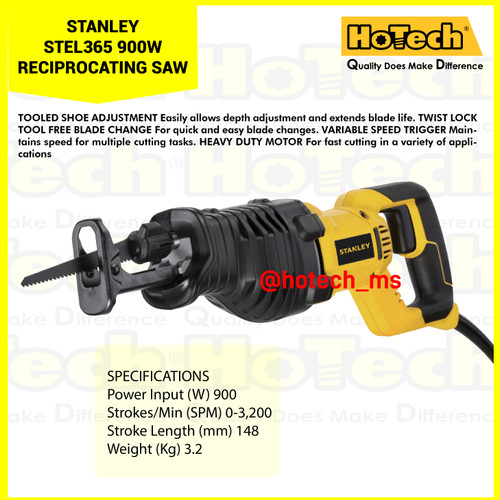 [EZM.5600230] STANLEY | STEL365-900W RECIPROCATING SAW | GERGAJI LISTRIK