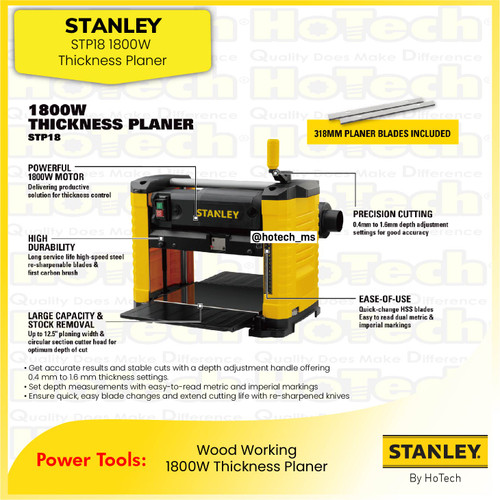 [EZM.5600231] STANLEY STP18 1800W Thickness Planer | Wood Working | Penghalus Kayu