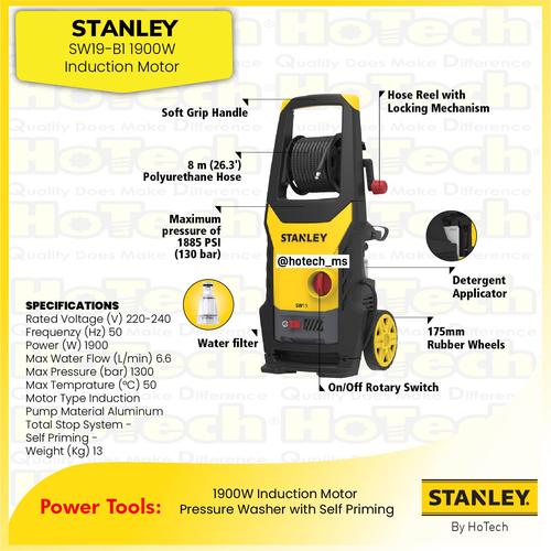 [EZM.5600232] STANLEY SW19 1900W Induction Motor Pressure Washer | Pressure Washer