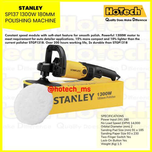[EZM.5600233] STANLEY SP137 1300W 180MM Polishing Machine | Mesin Pemoles