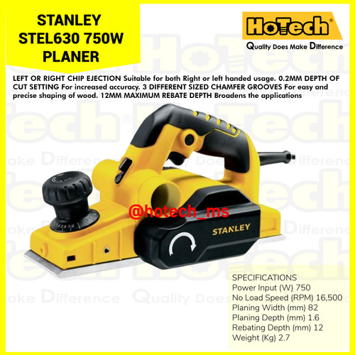 [EZM.5600236] STANLEY STEL630 750W Planer | Mesin Amplas Serut