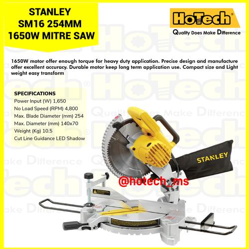 [EZM.5600237] STANLEY SM16 254MM 1650W Mitre Saw | Mesin Pemotong Gergaji