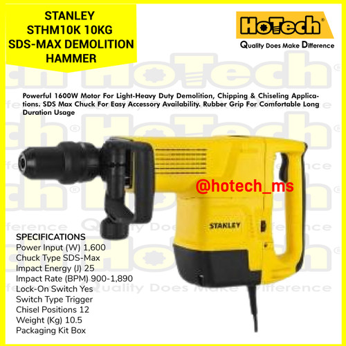 [EZM.5600238] STANLEY STHM10K 10KG SDS-MAX Demolition Hammer | mesin Bobok