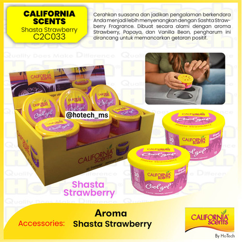 [EZM.5600251] CALIFORNIA SCENTS Pengharum mobil Shasta Strawberry | Cool Gels