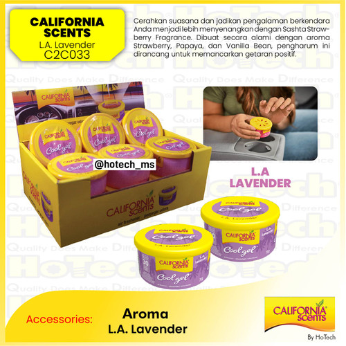 [EZM.5600253] CALIFORNIA SCENTS  Pengharum mobil L.A Lavender Gel Cans | Cool Gels