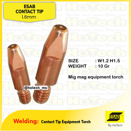 [EZM.5600257] ESAB Contact Tip size 1.6 mm | Contact Tip 1.6 mm | Esab Contact Tip