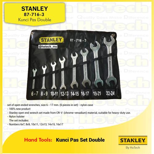 [EZM.5600258] STANLEY 87-716-3 | 8 Pcs Double Open Wrench | Kunci Ring Pas