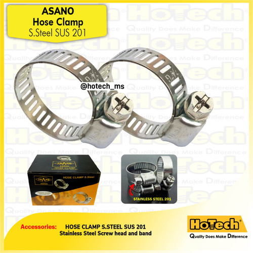 [EZM.5600262] ASANO Hose Clamp SUS 201 | Clamp S.Steel Model 4-1/2" Box | Klemp Selang