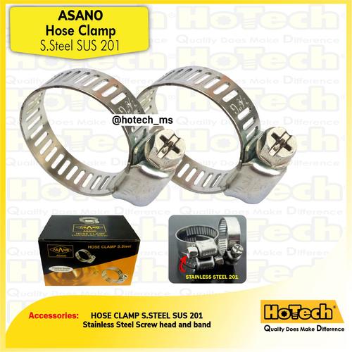 [EZM.5600263] ASANO Hose Clamp SUS 201 | Clamp S.Steel Model 5-1/2" Box | Klemp Selang