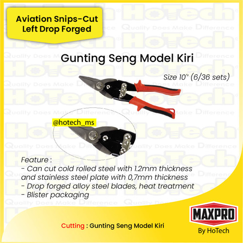 [EZM.5600277] Gunting Seng Model Kiri | MAXPOWER | Aviation Snips