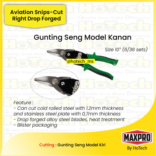[EZM.5600279] Gunting Seng Model Kanan | MAXPOWER | Aviation Snips