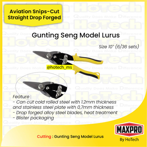 [EZM.5600280] Gunting Seng model lurus | MAXPOWER | Aviation Snips Cut Straight