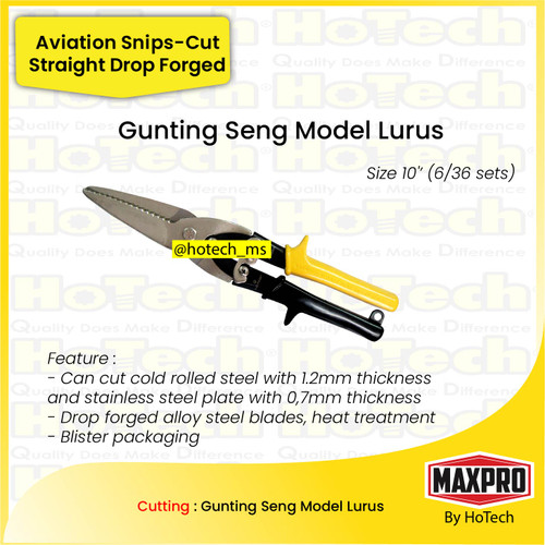 [EZM.5600281] Gunting Seng Lurus | MAXPOWER | Aviation Snips Cut Straight