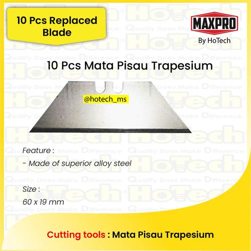 [EZM.5600284] 10 Pcs Mata Pisau Trapesium | MAXPOWER | 10 PCS TRAPEZIFORM BLADE