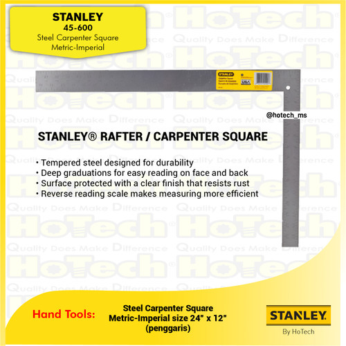 [EZM.5600298] STANLEY 45-600 | Steel Carpenter Square Metric-Imperial | Pengukur