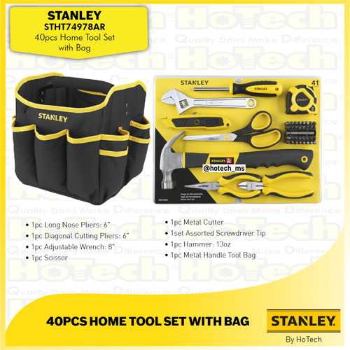 [EZM.5600321] Stanley 40pcs Home Tool Set with Bag | STHT74978AR  Tool Set STANLEY