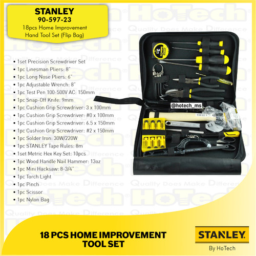 [EZM.5600324] Stanley 18pcs Hand Tool Set (Flip Bag) | 90-597-23  Hand Tool STANLEY
