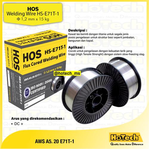 [EZM.5600328] HOS Kawat Las CO2 FCAW E71T-1 | Flux Core E71T-1 1.2mm x 15 Kg