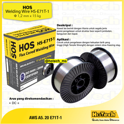 [EZM.5600328] HOS Kawat Las CO2 FCAW E71T-1 | Flux Core E71T-1 1.2mm x 15 Kg