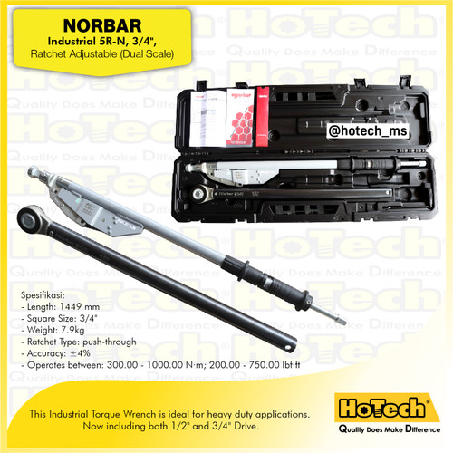 [EZM.5600352] Industrial Torque Wrench 3/4" Sq 300-1000Nm | Norbar | Kunci Moment