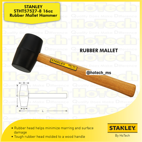 [EZM.5600356] STANLEY STHT57527-8 Rubber Mallet | Hammer Rubber | Palu