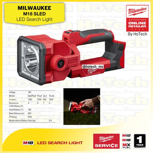 [EZM.5600364] MILWAUKEE M18SLED Lampu Senter Sorot  | Lampu Camping (unit only)