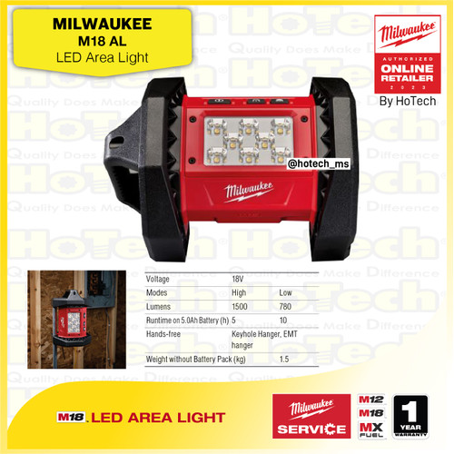 [EZM.5600368] MILWAUKEE M18 AL LED Area Light | Lampu LED Studio | Lampu (unit only)