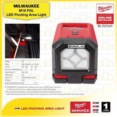 [EZM.5600371] MILWAUKEE M18 PAL Led Pivoting Area Light | Lampu Senter