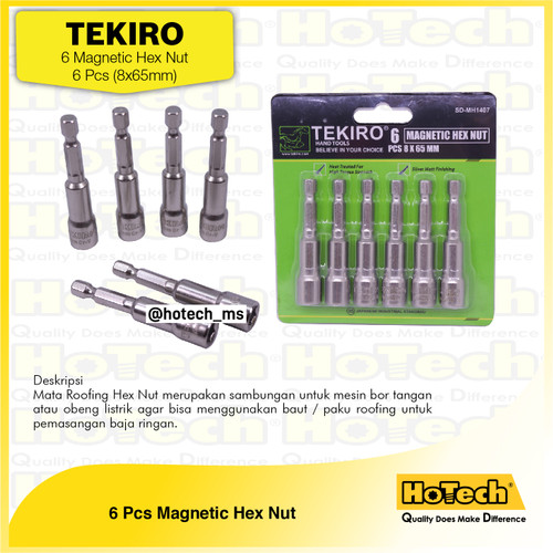 [EZM.5600378] TEKIRO Mata Roofing Hex Nut Magnetic 6 pcs size 8x65mm | Hex Nut