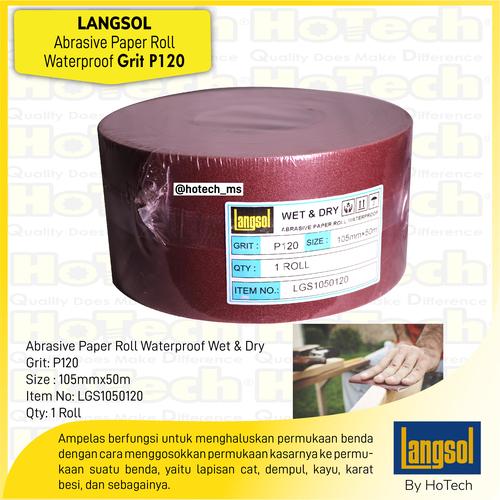 [EZM.5600390] Kertas Amplas Roll | Langsol | Abrasive Cloth Roll, Waterproof P120/5R