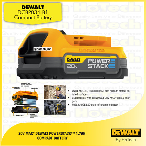 [EZM.5600405] Dewalt DCBP034 20V MAX* POWERSTACK 1.7AH | Accessories Battery