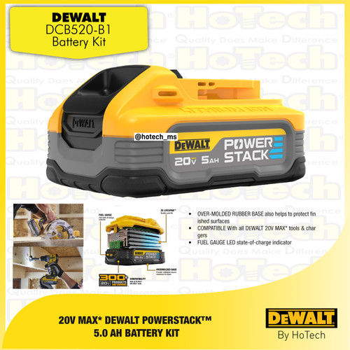 [EZM.5600406] Dewalt DCBP520 20V MAX POWERSTACK 5.0 AH Battery Kit | Accessories