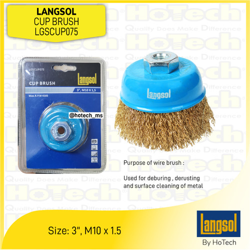 [EZM.5600415] Langsol | LGSCUP075 Cup Brush | Metal Brush size 3"
