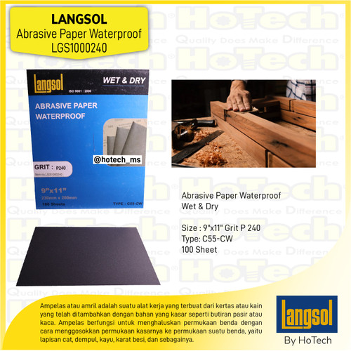 [EZM.5600416] Langsol | Abrasive Paper Waterproof Wet & Dry | Kertas Amplas