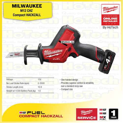 [EZM.5600425] MILWAUKEE M12 CHZ | Compact HACKZALL | Gergaji Listrik (Unit Only)