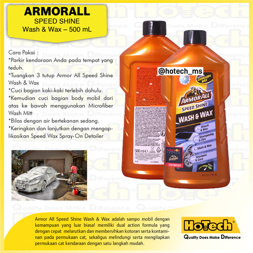 [EZM.5600445] Armor All Speed Shine Wash & Wax Sampo Cuci Mobil Motor Sepeda 500 ml