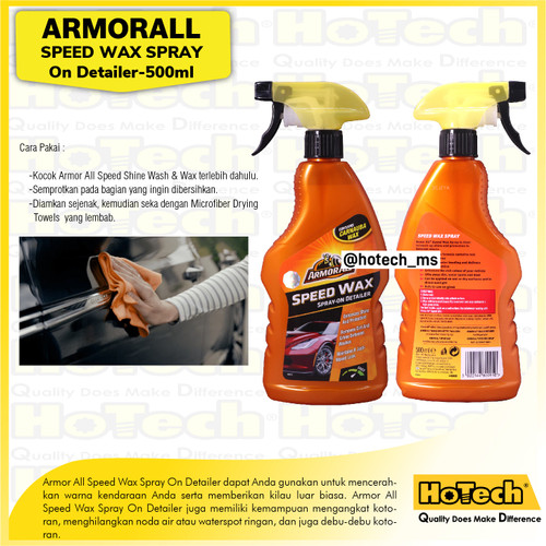 [EZM.5600447] Armor All Speed Wax Spray On Detailer Pembersih Pengkilap Mobil 500 ml
