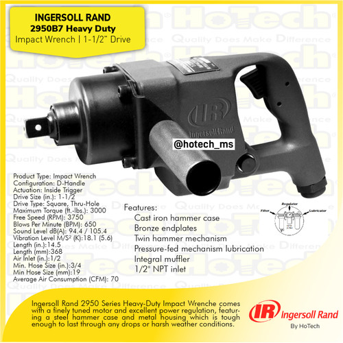 [EZM.5600454] Ingersoll Rand 2950B7 Heavy Duty Impact Wrench 1-1/2" Drive