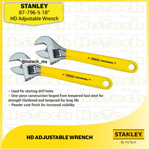 [EZM.5600459] STANLEY 87-796-S | 18” HD Adjustable Wrench | Kunci Ring Pas