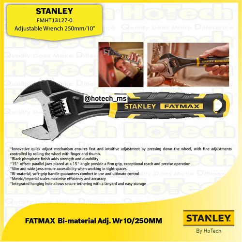 [EZM.5600461] STANLEY FMHT13127-0 Bi-material Adj. Wrench 10" 250mm Kunci Ring Pas