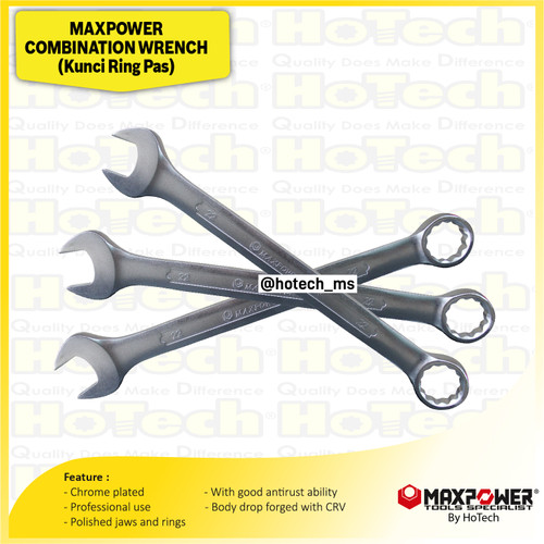 [EZM.5600475] MAXPOWER Combination Wrench | Kunci Ring Pas | Kunci Inggris 6mm-30mm