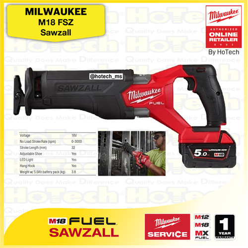 [EZM.5600478] MILWAUKEE M18 FSZ | Sawzall | Mesin Gergaji Listrik (unit Only)